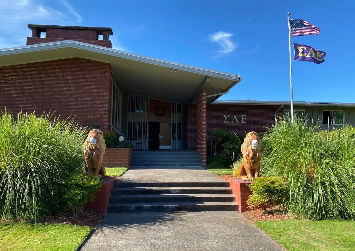 The SAE fraternity house at Oregon State where Cal's Moving began